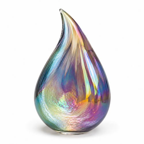 Glass Pet Urn – Rainbow Effect Cremation Memorial - Pet Memorial Product
