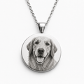 Personalized Pet Portrait Necklace – Custom Photo Memorial Pendant - Pet Memorial Product