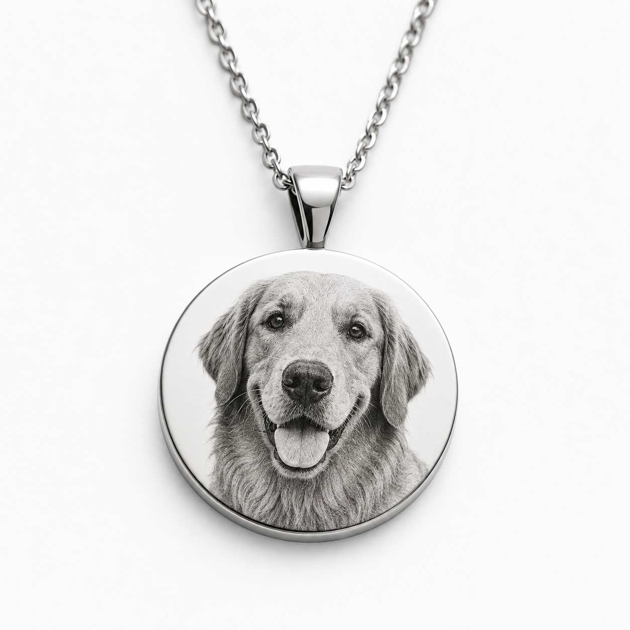 Personalized Pet Portrait Necklace – Custom Photo Memorial Pendant - Pet Memorial Product