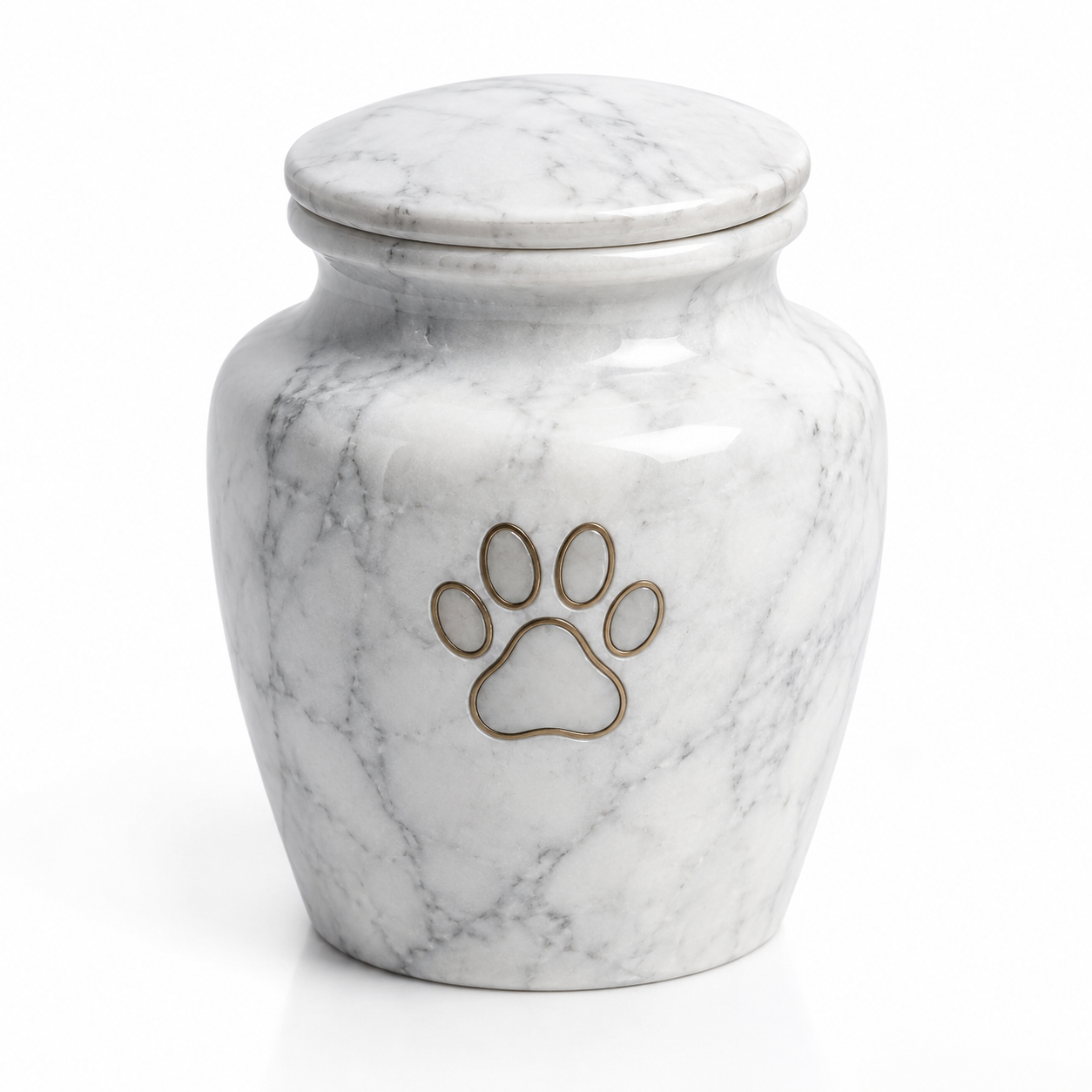 Marble Pet Cremation Urn – Premium White Memorial - Pet Memorial Product