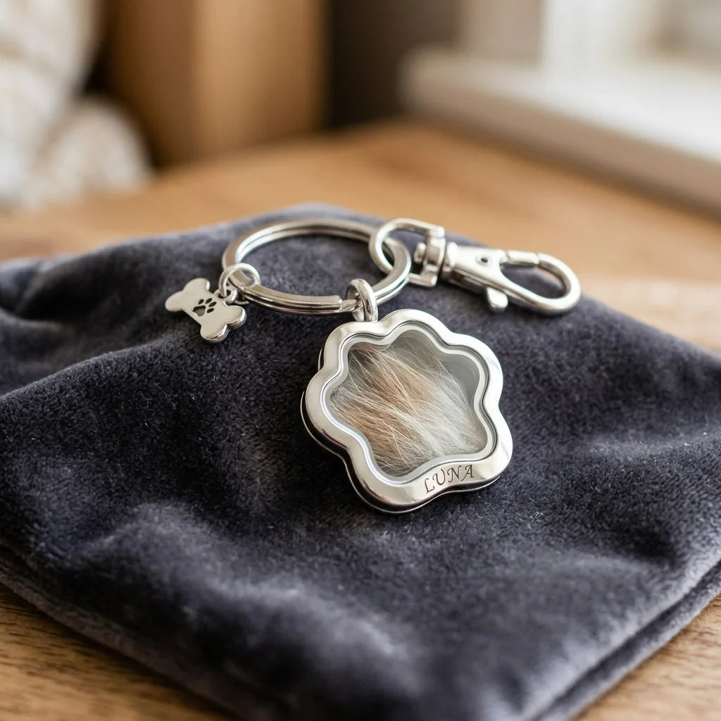 Eternal Paw Keepsake Keychain – Real Fur Memorial Charm