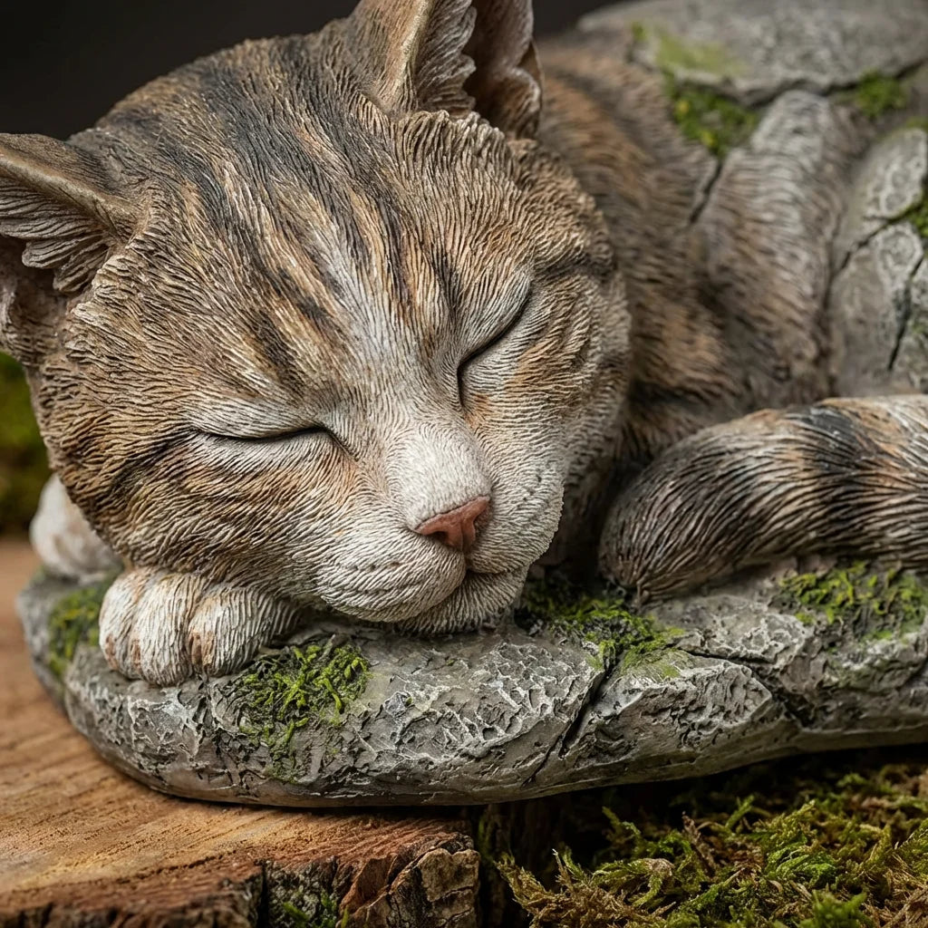 Sleeping Cat Memorial Urn – Artistic Resin Pet Urn, Sculptural Keepsake for Ashes - Pet Urns - PawPrint Forever (View 3)