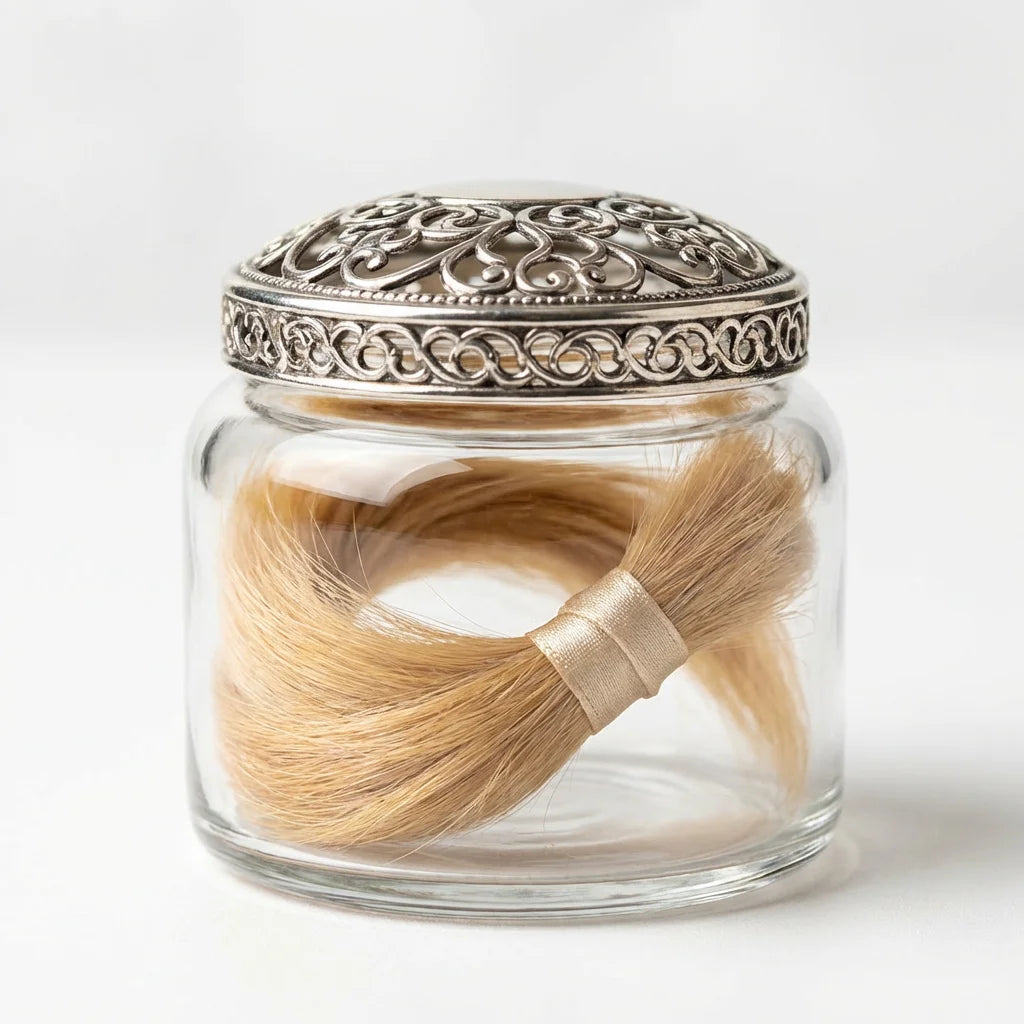 Pet Fur Keepsake Memorial Jar – Mini Glass Keepsake for Pet Hair & Ashes - Keepsakes - Pawtuary (View 1)