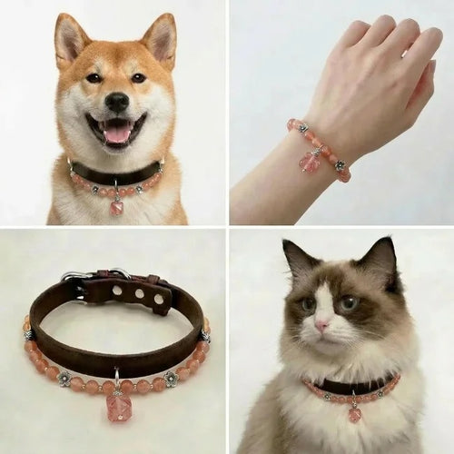 Boho Crystal Bond Collar — Raw Stone Edition - Pawtuary