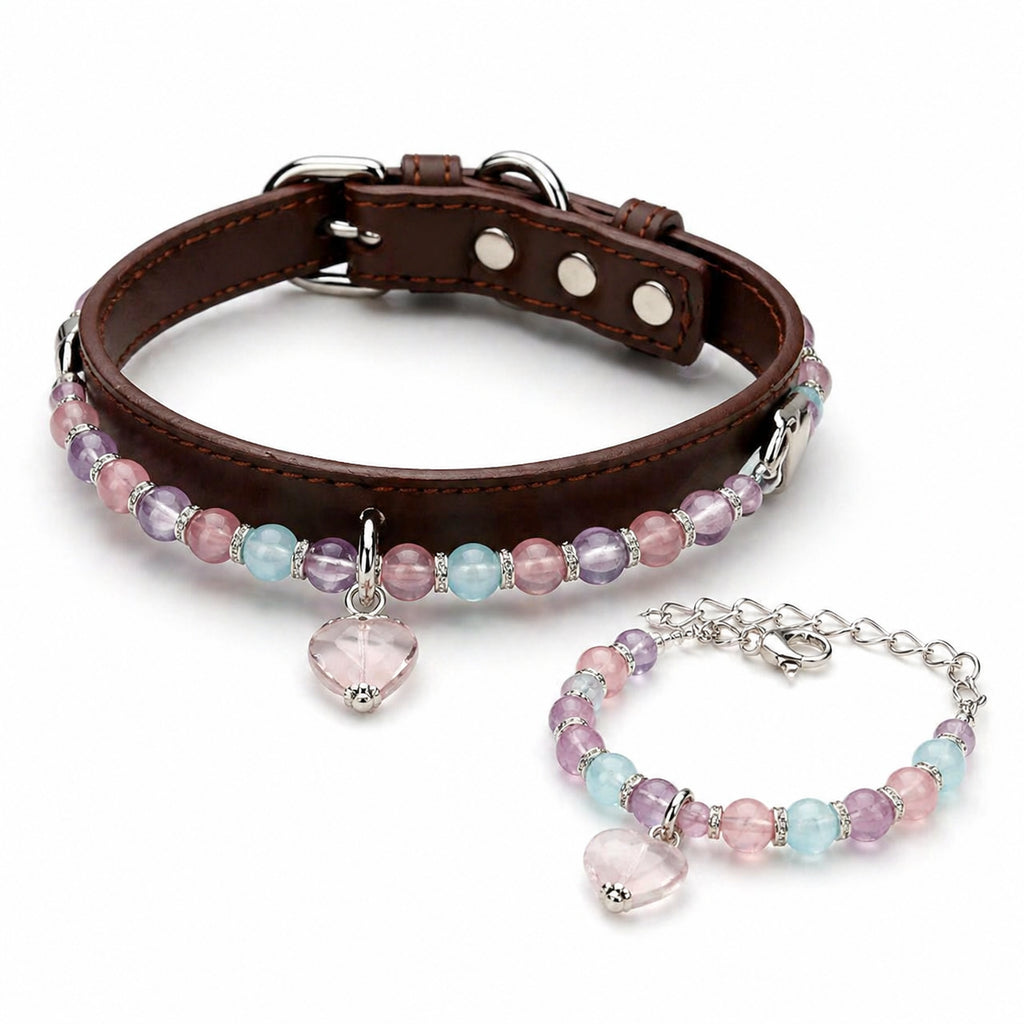 Crystal Heart Bond Collar — Rainbow Love