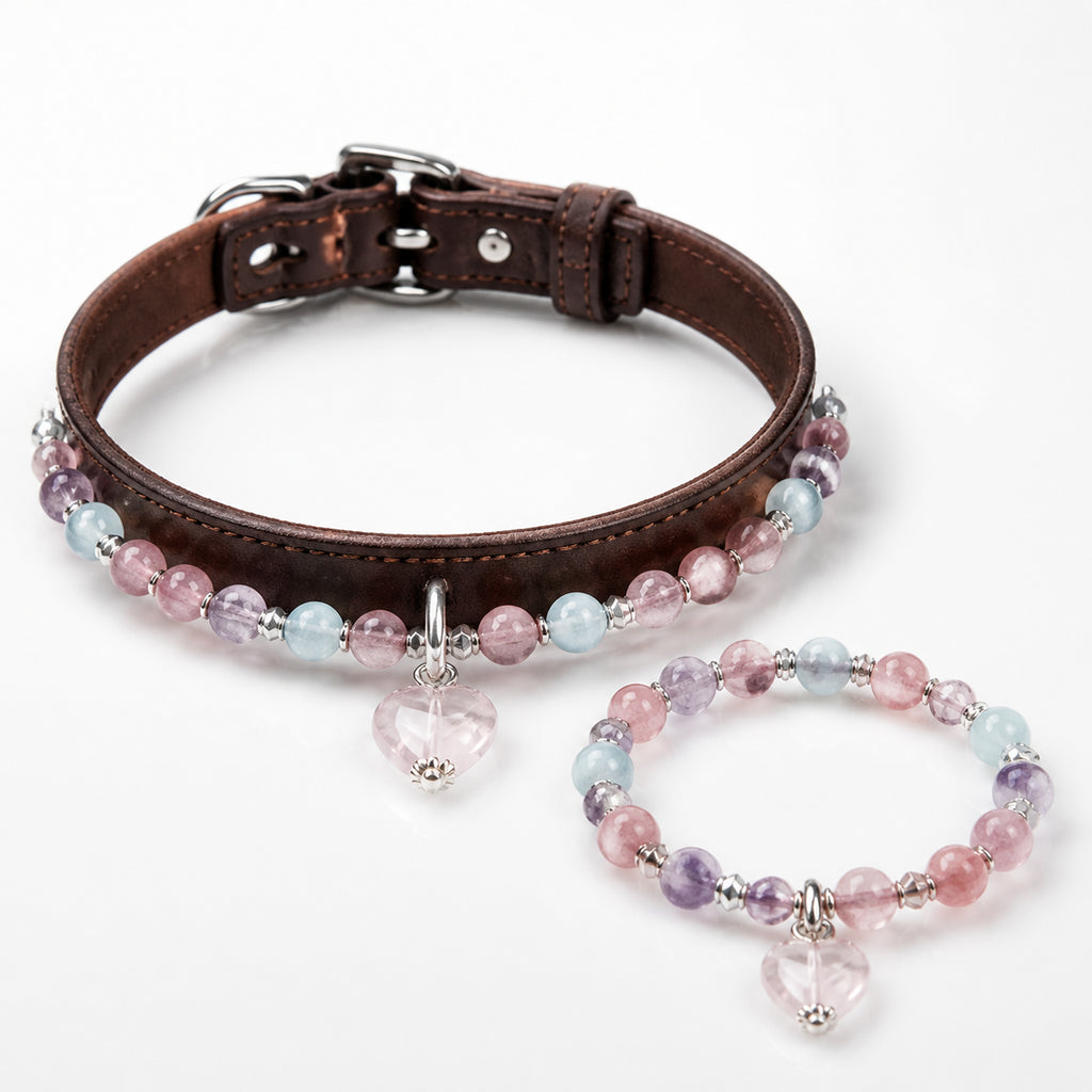 Crystal Heart Bond Collar — Rainbow Love