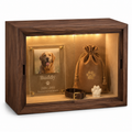 Pet Memorial Display Case – Wooden Shadow Box with LED Light - Pet Memorial Product
