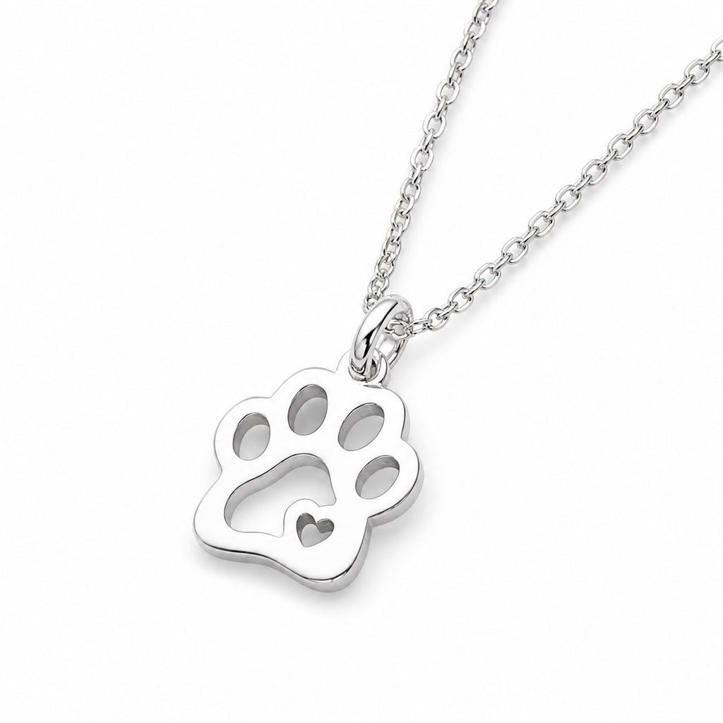 Paw Print Cremation Necklace – Pet Memorial Jewelry, Ash Keepsake Pendant