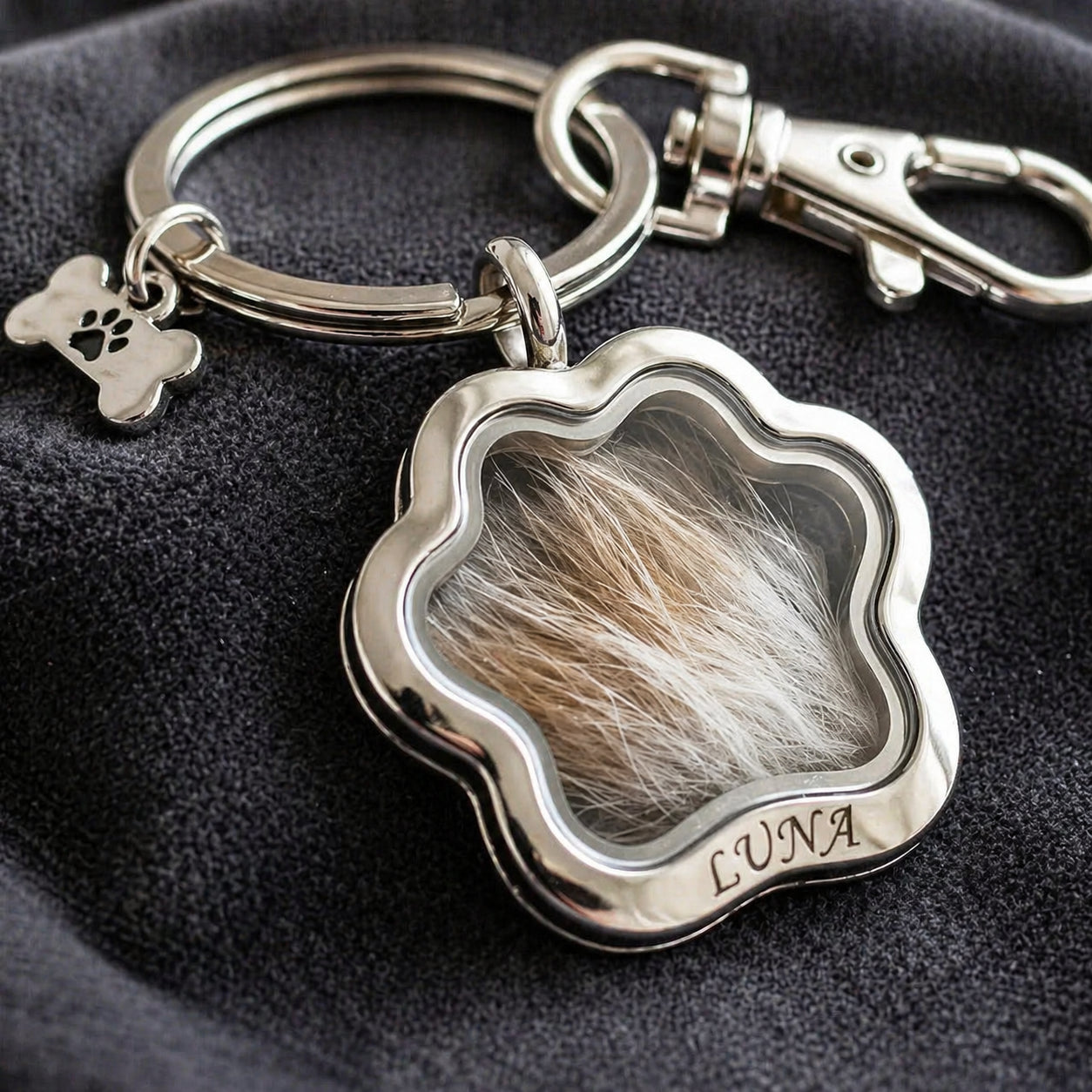personalized-pet-fur-keepsake-keychain-paw-shaped-memory-charm variation