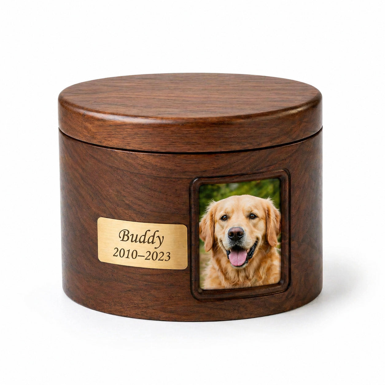 Personalized Wooden Pet Urn – Memorial Keepsake Box for Dog 