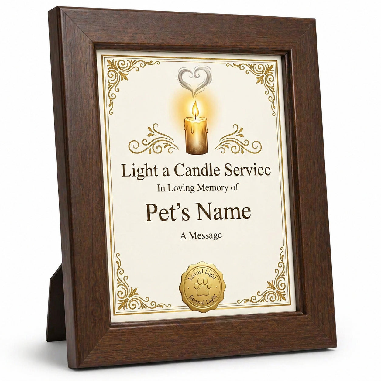 Pet Memorial Photo Frame – Custom Engraved Wood Frame, Dog &