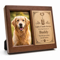Pet Memorial Photo Frame – Custom Engraved Wood Frame, Dog & Cat Memory Gift