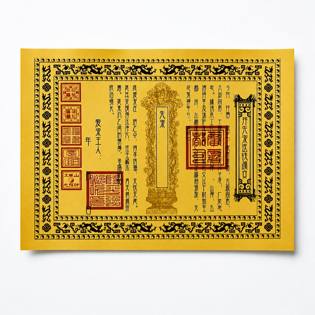Pet Memorial Prayer Letter – Spirit Message Certificate (Gold)