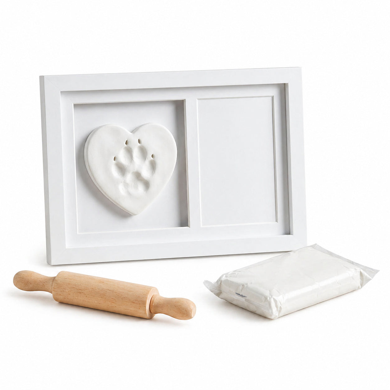 pet-paw-print-impression-kit-with-wooden-display-frame-diy-keepsake variation