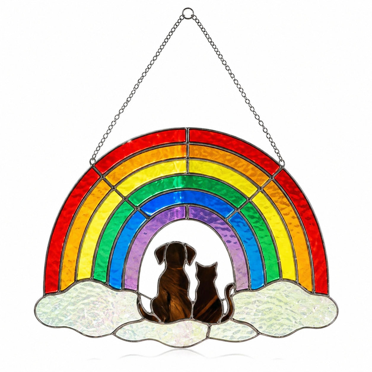 Rainbow Bridge Stained Glass Suncatcher – A Beam of Eternal 
