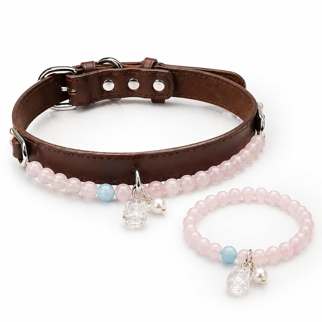 Rose Crystal Bond Collar & Bracelet Set