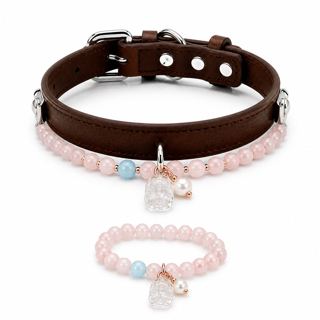 Rose Crystal Bond Collar & Bracelet Set