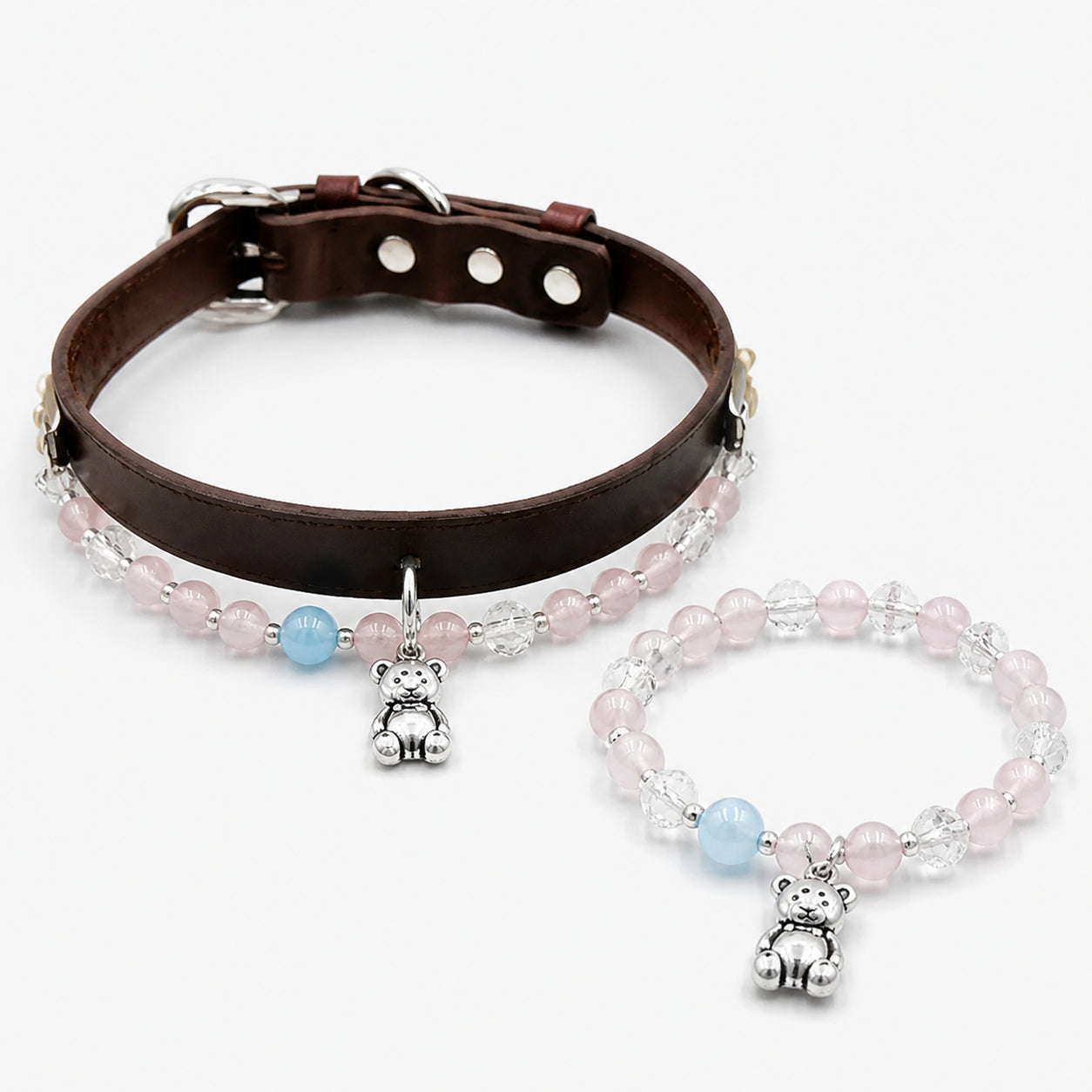 Silver Bear Bond Collar — Teddy Love Set