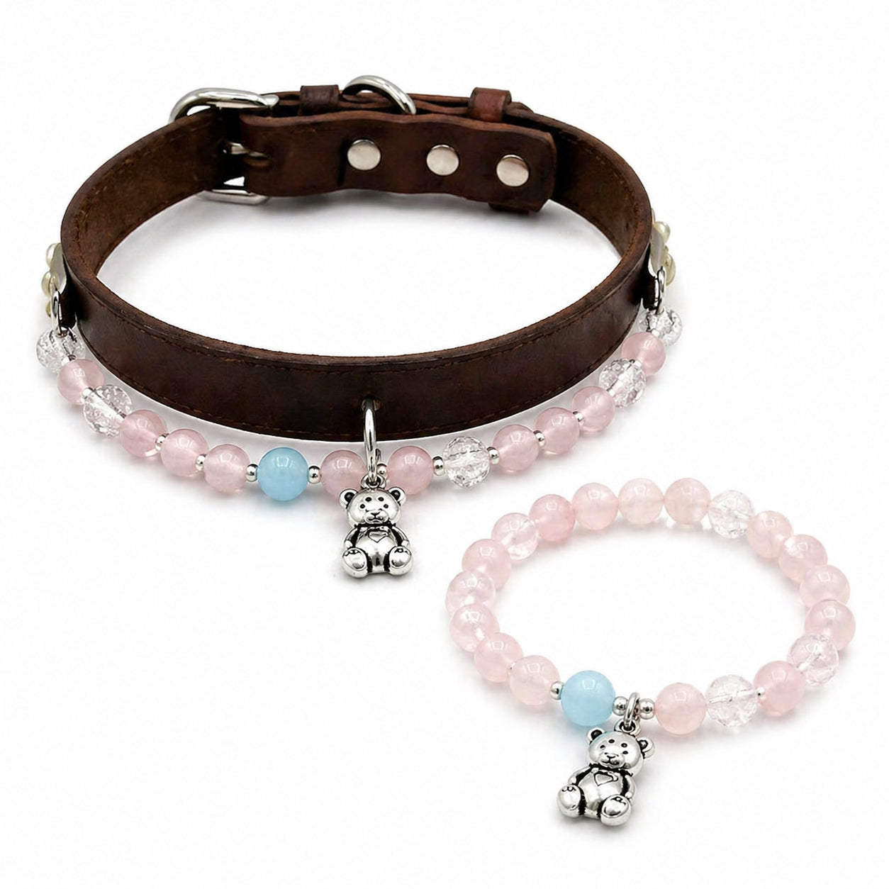 silver-bear-bond-collar-teddy-love-set variation