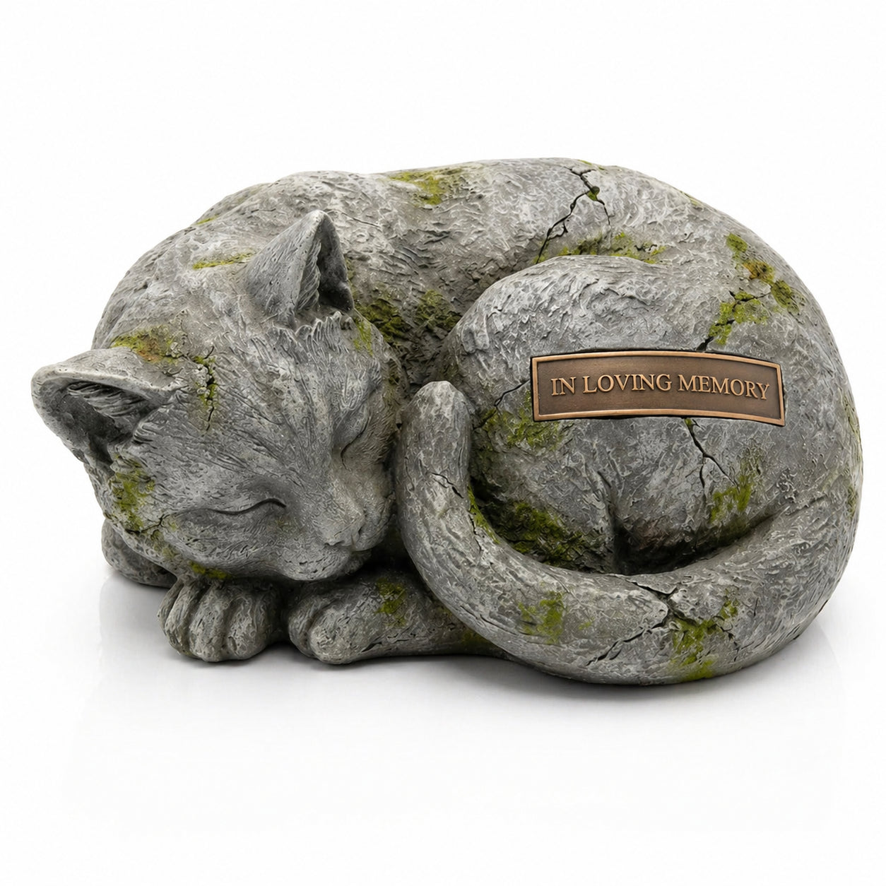 Sleeping Cat Memorial Urn – Artistic Resin Pet Urn, Sculptural Keepsake for Ashes